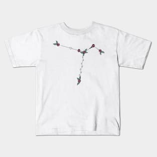 Columba (Dove) Constellation Roses and Hearts Doodle Kids T-Shirt